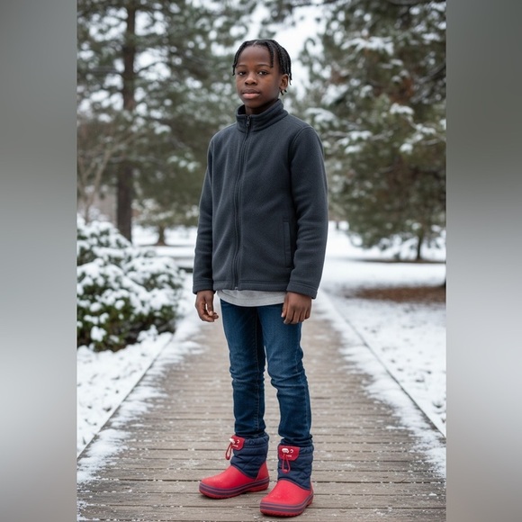 CROCS Other - CROCS Kids Red and Navy Snow Boots